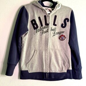 G-III NFL Bills Hoodie in Gray and Navy, Vintage. Youth Large.